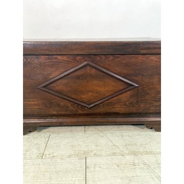 ANTICA PICCOLA CASSAPANCA PIEMONTESE legno ABETE epoca 1800 OLD WOOD CHEST BAULE