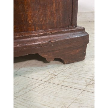 ANTICA PICCOLA CASSAPANCA PIEMONTESE legno ABETE epoca 1800 OLD WOOD CHEST BAULE