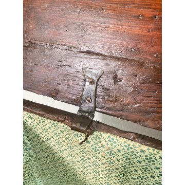 ANTICA PICCOLA CASSAPANCA PIEMONTESE legno ABETE epoca 1800 OLD WOOD CHEST BAULE