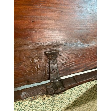 ANTICA PICCOLA CASSAPANCA PIEMONTESE legno ABETE epoca 1800 OLD WOOD CHEST BAULE