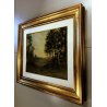 ANTICO DIPINTO OLIO Gigi Comolli PAESAGGIO BRUGHIERA MATTINO LAGO MAGGIORE '900