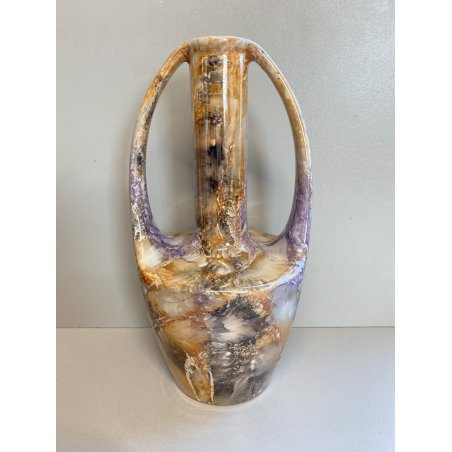 VASO ART NOUVEAU BIANSATO MARMORIZZATO CERAMICHA VINTAGE anni '30 DESIGN FINLAND