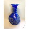 VASO VINTAGE blu La Murrina VETRO MURANO SCAVO MASCHERONI LEONE '900