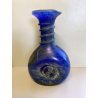 VASO VINTAGE blu La Murrina VETRO MURANO SCAVO MASCHERONI LEONE '900