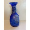 VASO VINTAGE blu La Murrina VETRO MURANO SCAVO MASCHERONI LEONE '900