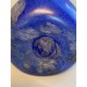 VASO VINTAGE blu La Murrina VETRO MURANO SCAVO MASCHERONI LEONE '900