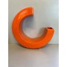 VASO DESIGN 'C' ARANCIONE ASTRATTO MODERNO GRAFICO SMALTATO LUCIDO