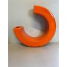 VASO DESIGN 'C' ARANCIONE ASTRATTO MODERNO GRAFICO SMALTATO LUCIDO
