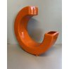VASO DESIGN 'C' ARANCIONE ASTRATTO MODERNO GRAFICO SMALTATO LUCIDO