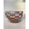 ANTICO VASO CIOTOLA VINTAGE CERAMICA PORTAFIORI VASE PAINTED CUBE BOWL cache-pot