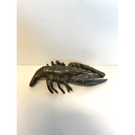 SCULTURA TUTTOTONDO BRONZO FIGURA RAFFIGURANTE UNA ARAGOSTA ITALIA BRONZE