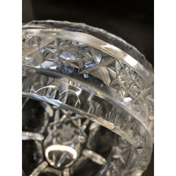 VASO CESTINO CRISTALLO di BOEMIA MOLATO VINTAGE VASE BOHEMIAN CRYSTAL GLASS '900