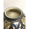 GRANDE VASO COPERCHIO URNA JAR LID CERAMICA POLICROMA DECORO FILIGRANA MAROCCO