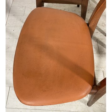 LOTTO 4 SEDIE DESIGN ANNI 60 STILE HANS J. WAGNER LEGNO E SKY VINTAGE CHAIR