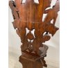 ANTICO TRONO SGABELLO PUTTO SCOLPITO A MANO CHAIR SCRANNO LIBERTY '800 SEDIA