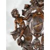 ANTICO TRONO SGABELLO PUTTO SCOLPITO A MANO CHAIR SCRANNO LIBERTY '800 SEDIA