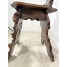 ANTICO TRONO SGABELLO PUTTO SCOLPITO A MANO CHAIR SCRANNO LIBERTY '800 SEDIA