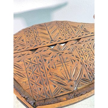 ANTICA CULLA IN LEGNO SCOLPITA A MANO epoca 1800 CRIB BAMBINO LETTINO PORTAFIORI