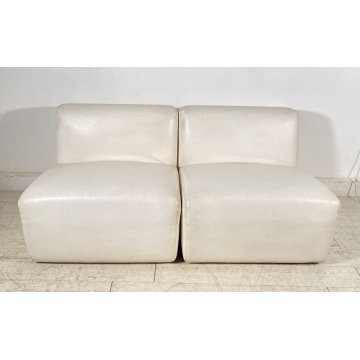 COPPIA POLTRONA MULTICOVER Titina Ammanati e Giampiero Vitelli DIVANO POUF 1968