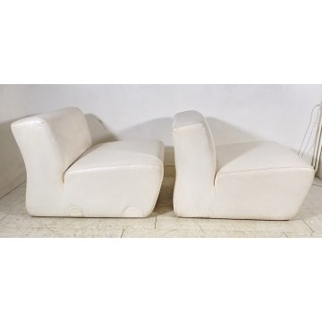 COPPIA POLTRONA MULTICOVER Titina Ammanati e Giampiero Vitelli DIVANO POUF 1968