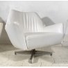 COPPIA POLTRONA DESIGN FRATELLI SAPORITI PELLE BIANCA ANNI 60 ARMCHAIR METALLO