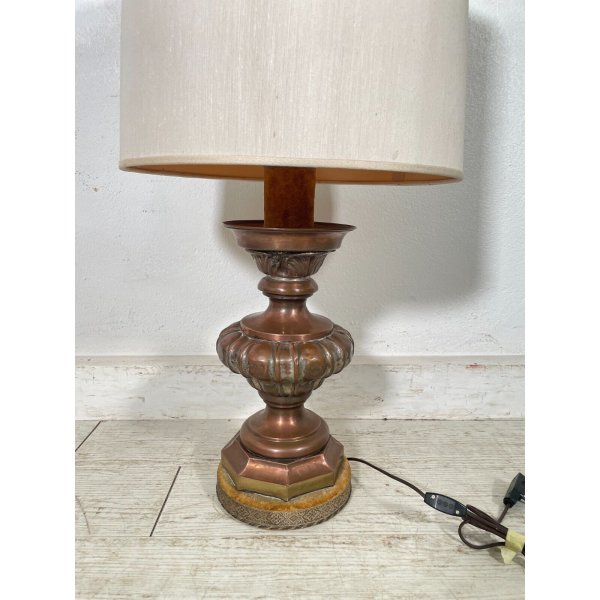 ANTICO CANDELIERE RAME ARGENTATO epoca 800 LAMPADA TAVOLO vintage OLD ...