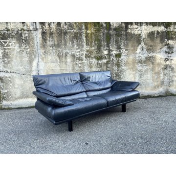 DIVANO VINTAGE "Alanda" DESIGN Paolo Piva per B&B ITALIA PELLE NERO ANNI '80