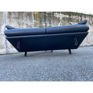 DIVANO VINTAGE "Alanda" DESIGN Paolo Piva per B&B ITALIA PELLE NERO ANNI '80