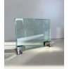 PORTAFOTO CRISTALLO ACCIAIO Fontana Arte DOUBLE SIDED GLASS FRAME DESIGN '70s