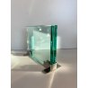 PORTAFOTO CRISTALLO ACCIAIO Fontana Arte DOUBLE SIDED GLASS FRAME DESIGN '70s