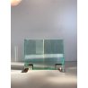 PORTAFOTO CRISTALLO ACCIAIO Fontana Arte DOUBLE SIDED GLASS FRAME DESIGN '70s