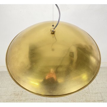 LAMPADARIO VINTAGE SOSPENSIONE HANGINGLAMP BRASS CEILING LIGHT METALLO OTTONE 70