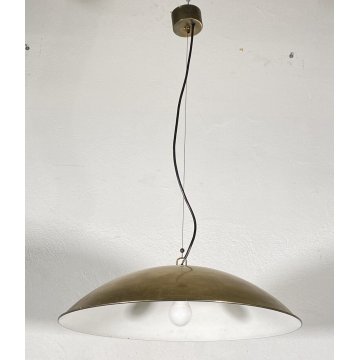 LAMPADARIO VINTAGE SOSPENSIONE HANGINGLAMP BRASS CEILING LIGHT METALLO OTTONE 70