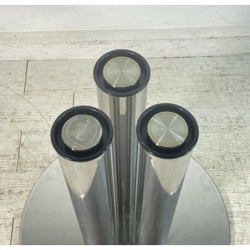 TAVOLO DESIGN MARCO ZANUSO PER ZANOTTA MOD. MARCUSO ACCIAIO CROMATO VETRO TABLE