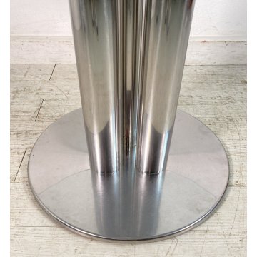 TAVOLO DESIGN MARCO ZANUSO PER ZANOTTA MOD. MARCUSO ACCIAIO CROMATO VETRO TABLE