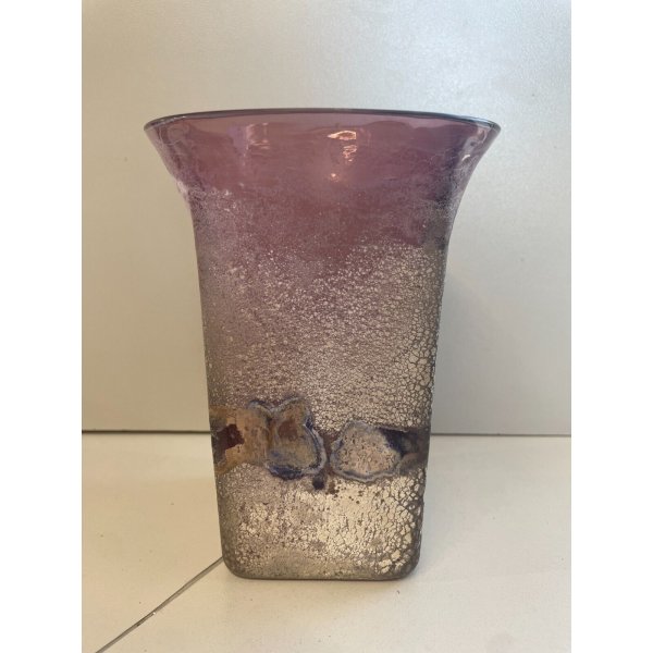 VASO VETRO SCAVO Barbini Alfredo VIOLA MURANO CENTROTAVOLA EPOCA '70 purple