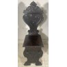 ANTICA COPPIA SEDIA SGABELLI TRONO OLD CHAIR LEGNO FAGGIO RINASCIMENTO epoca 900