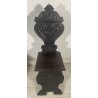 ANTICA COPPIA SEDIA SGABELLI TRONO OLD CHAIR LEGNO FAGGIO RINASCIMENTO epoca 900