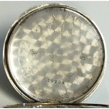 ANTICO OROLOGIO TASCA ARGENTO Philippe Watch + catena OLD SILVER POCKET WATCH