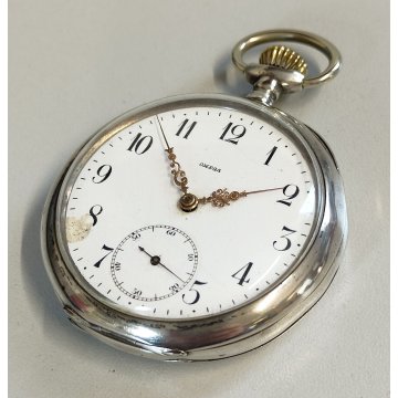 ANTICO OROLOGIO TASCA Omega ARGENTO 800 epoca 900 TASCHINO Old Pocket Watch