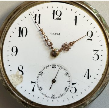 ANTICO OROLOGIO TASCA Omega ARGENTO 800 epoca 900 TASCHINO Old Pocket Watch