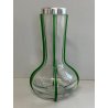 ANTICO VASO VETRO COSTOLATO ARGENTO 800 DI WILHELM BINDER GLASS SILVER VASE '800