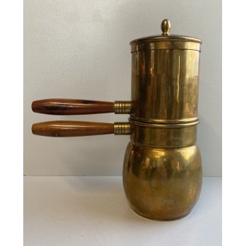 RARA CAFFETTIERA NAPOLETANA VINTAGE 5 TAZZE OTTONE CAFFE MOCALEGNO EPOCA 60's