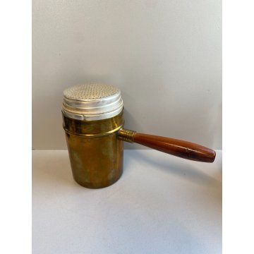 RARA CAFFETTIERA NAPOLETANA VINTAGE 5 TAZZE OTTONE CAFFE MOCALEGNO EPOCA 60's