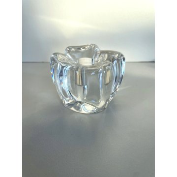 PORTACANDELA SCULTURA CRISTALLO DESIGN crystal candle holder FIRMATO DAUM FRANCE