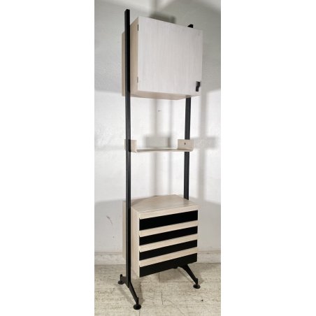 LIBRERIA TERRA DESIGN ANNI 70 LEGNO FERRO LIBRARY VINTAGE SCAFFALE CREDENZA 1970