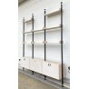 LIBRERIA TERRA CIELO DESIGN ANNI 70 LEGNO OTTONE FERRO LIBRARY VINTAGE SCAFFALE