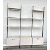 LIBRERIA TERRA CIELO DESIGN ANNI 70 LEGNO OTTONE FERRO LIBRARY VINTAGE SCAFFALE