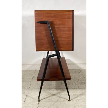 MOBILE BAR DESIGN SILVIO CAVATORTA ANNI 50 VINTAGE SOGGIORNO LEGNO TEAK OTTONE