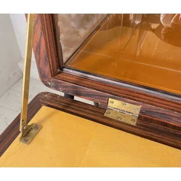MOBILE BAR DESIGN SILVIO CAVATORTA ANNI 50 VINTAGE SOGGIORNO LEGNO TEAK OTTONE